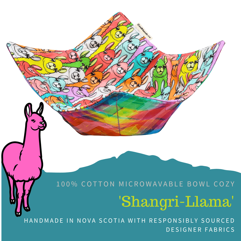 100% Cotton Microwavable Bowl Cozy - Shangri-Llama